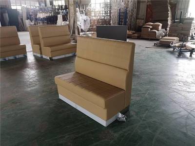 甜品店長條軟包座椅定做,廣州軟體家具加工廠
